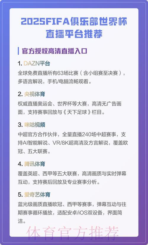 世界杯直播最佳平台推荐榜单